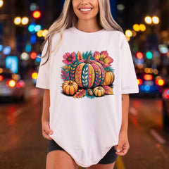 Boho Fall Pumpkins Flowers Thanksgiving Fall Ready to Press DTF Transfer for Dtf