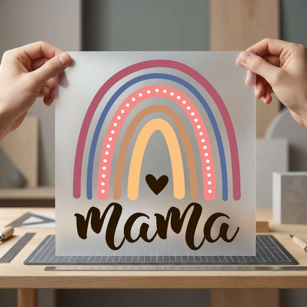 Boho Mama Rainbow Diy Mom Mama Ready to Press DTF Transfer for Dtf
