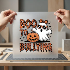 Boo Bullying Leopard Halloween Halloween Ready to Press DTF Transfer for Dtf