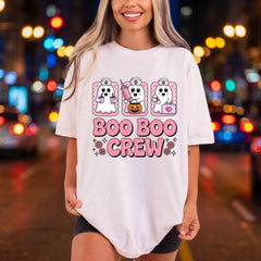 Boo Crew Nurse Ghost Halloween Nurse Ready to Press DTF Transfer for Dtf