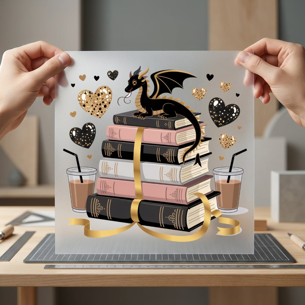 Book Lover Dragon Cozy Fantasy Vibes Collection Home & Cozy Vibes Collection Ready to Press DTF Transfer for Dtf