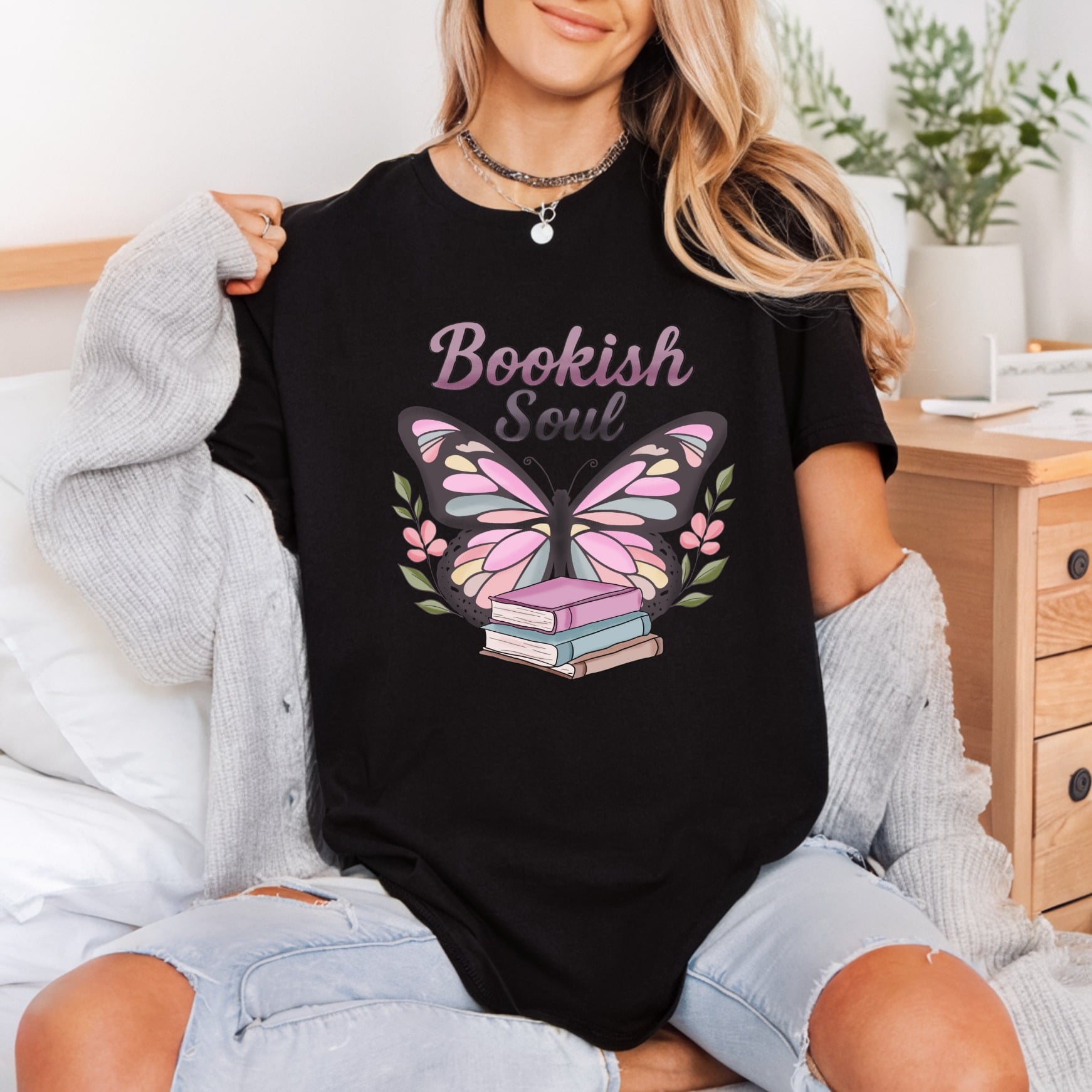 Bookish Soul Butterfly Retro Retro Aesthetic Ready to Press DTF Transfer for Dtf