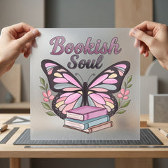 Bookish Soul Butterfly Retro Retro Aesthetic Ready to Press DTF Transfer for Dtf