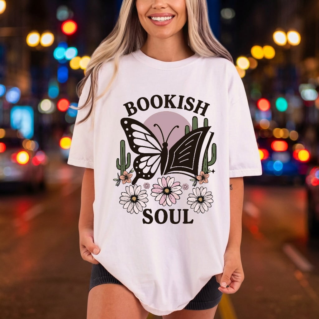 Bookish Soul Butterfly Retro Retro Boho Ready to Press DTF Transfer for Dtf