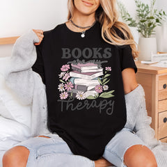 Books Therapy Literary Floral Floral Ready to Press DTF Transfer for Dtf