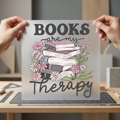 Books Therapy Literary Floral Floral Ready to Press DTF Transfer for Dtf