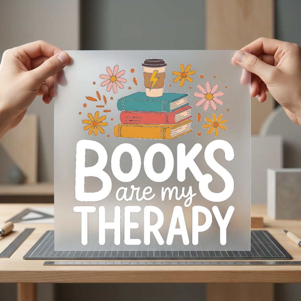 Books Therapy Retro Bookworm Vintage Retro Ready to Press DTF Transfer for Dtf