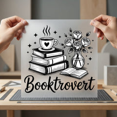 Booktrovert Books Coffee Cozy Funny Sarcastic Ready to Press DTF Transfer for Dtf