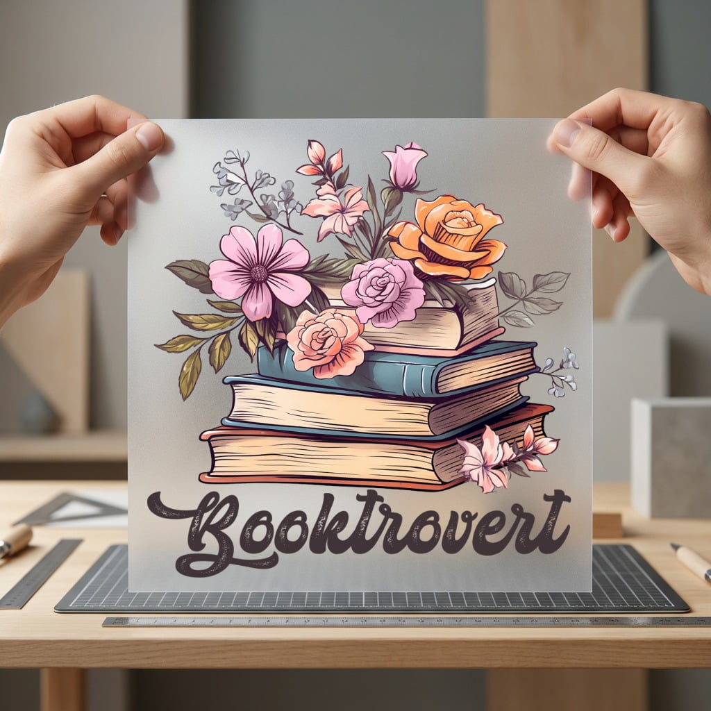 Booktrovert Floral Stack Cozy Floral Ready to Press DTF Transfer for Dtf