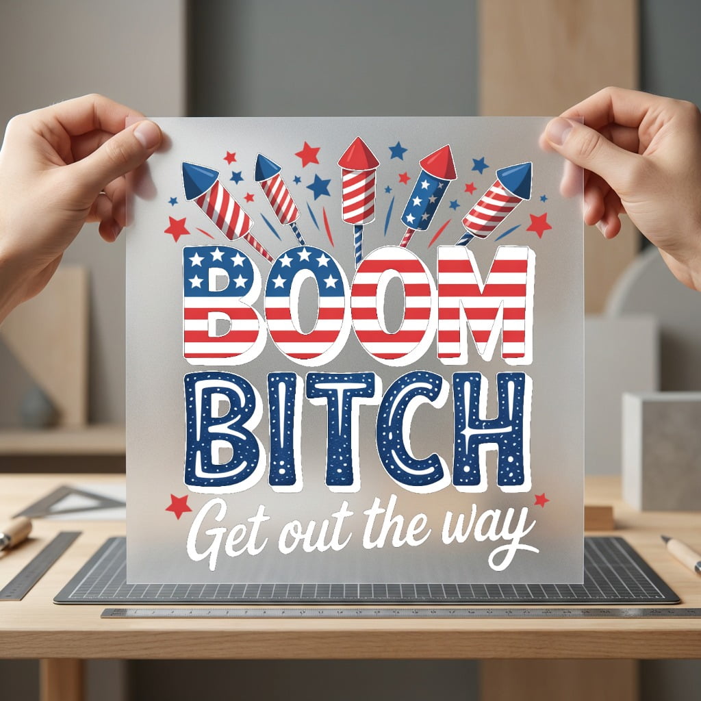 Boom Bitch Get Out 4th Of July Patriotic Ready to Press DTF Transfer for Dtf