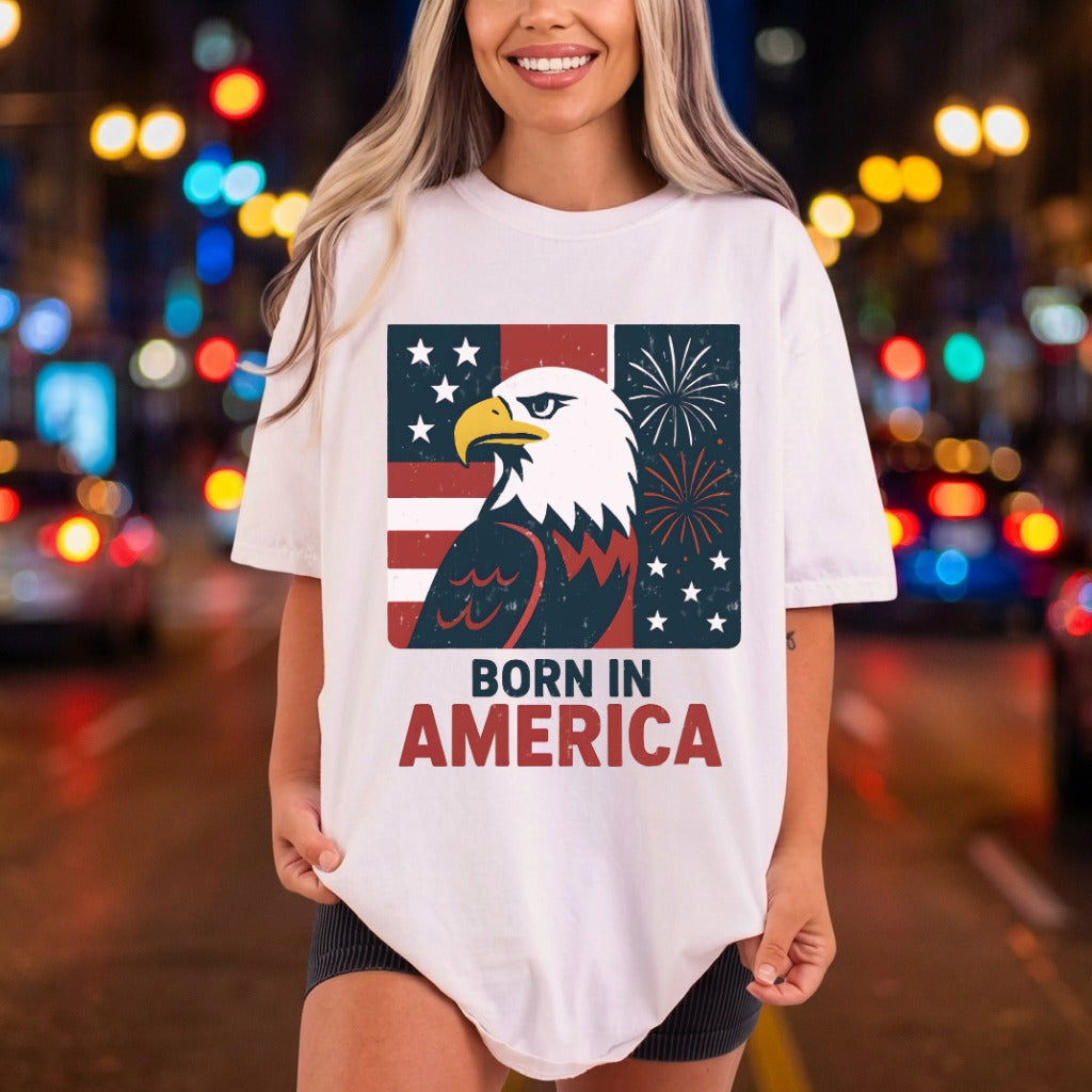 Born America Patriotic Eagle 4th Of July Patriotic Ready to Press DTF Transfer for Dtf