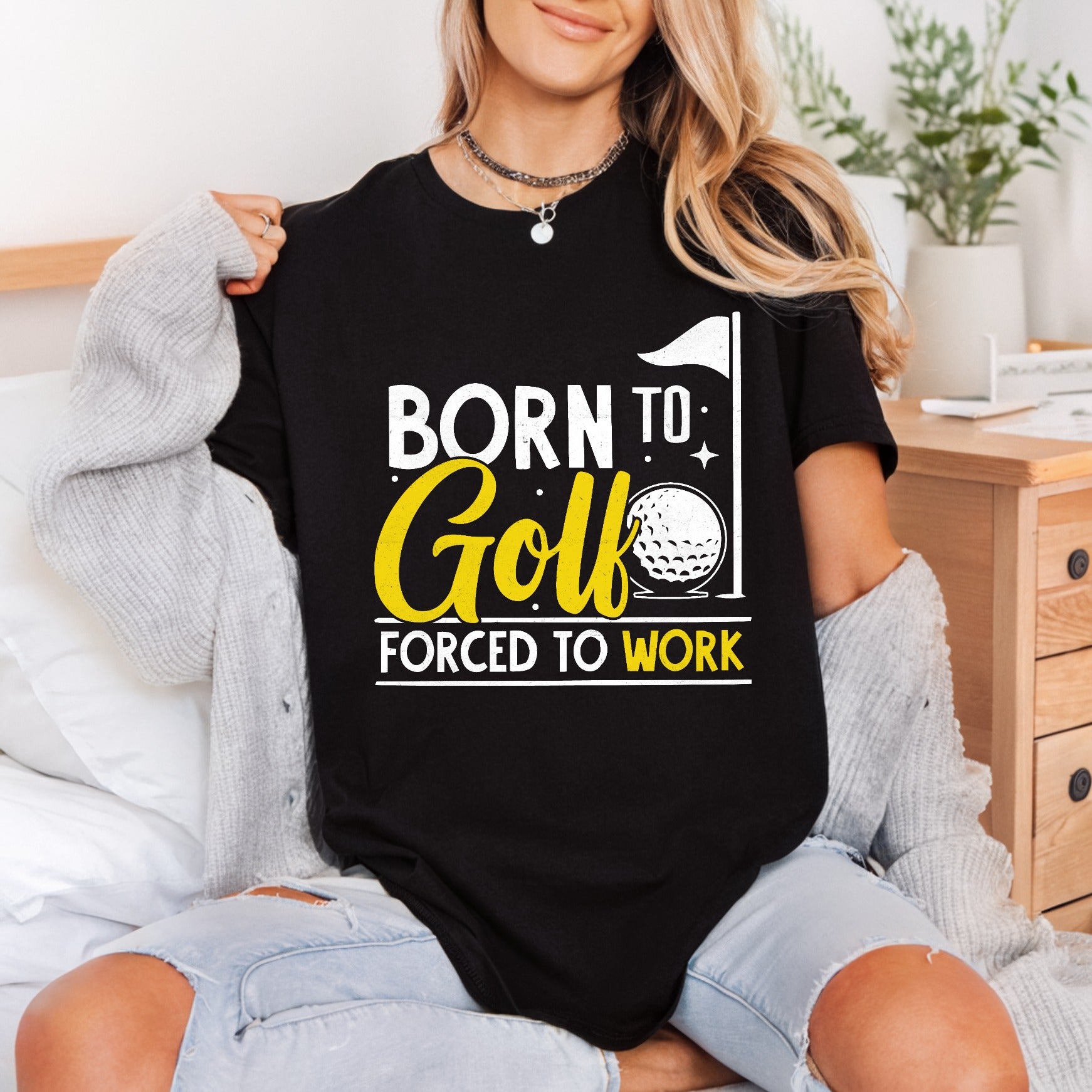 Born Golf Humorous Diy Dad Funny Ready to Press DTF Transfer for Dtf