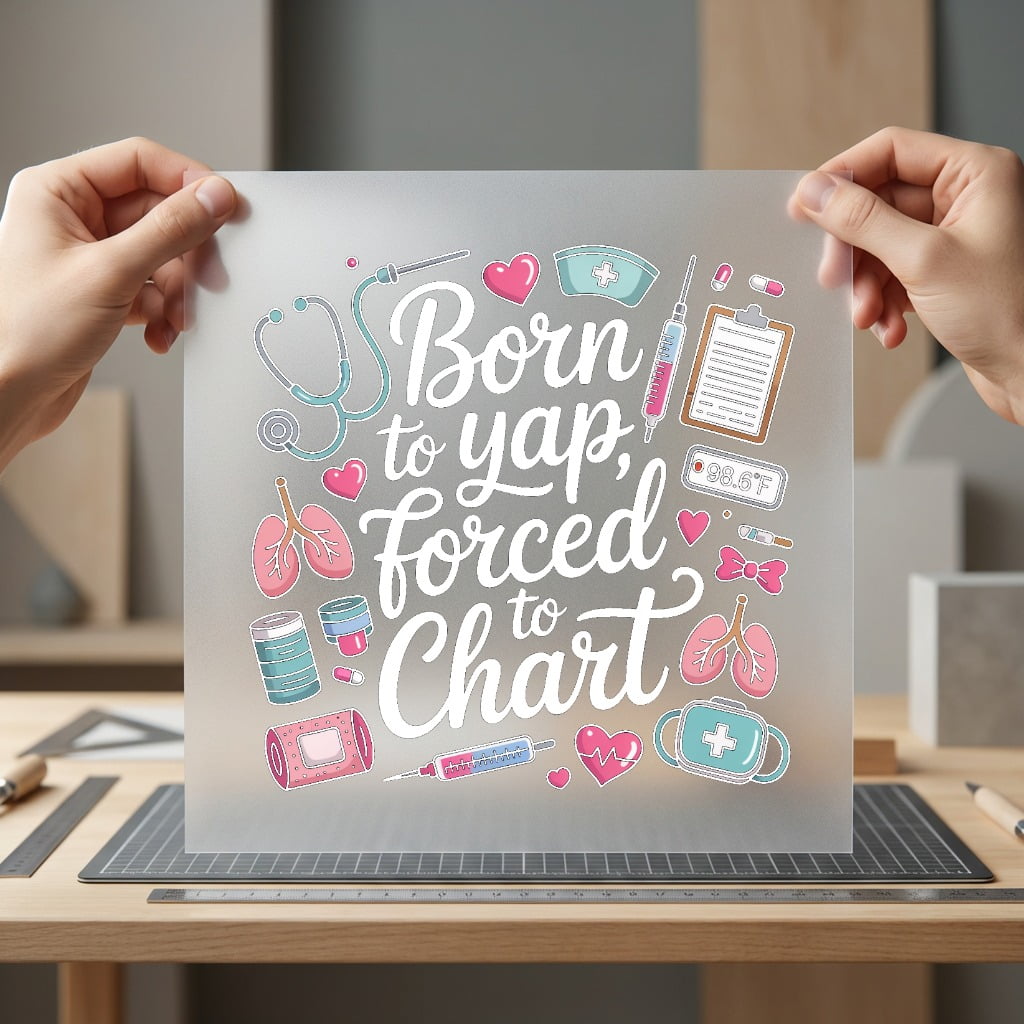 Born Yap Forced Chart Nurse Funny Ready to Press DTF Transfer for Dtf