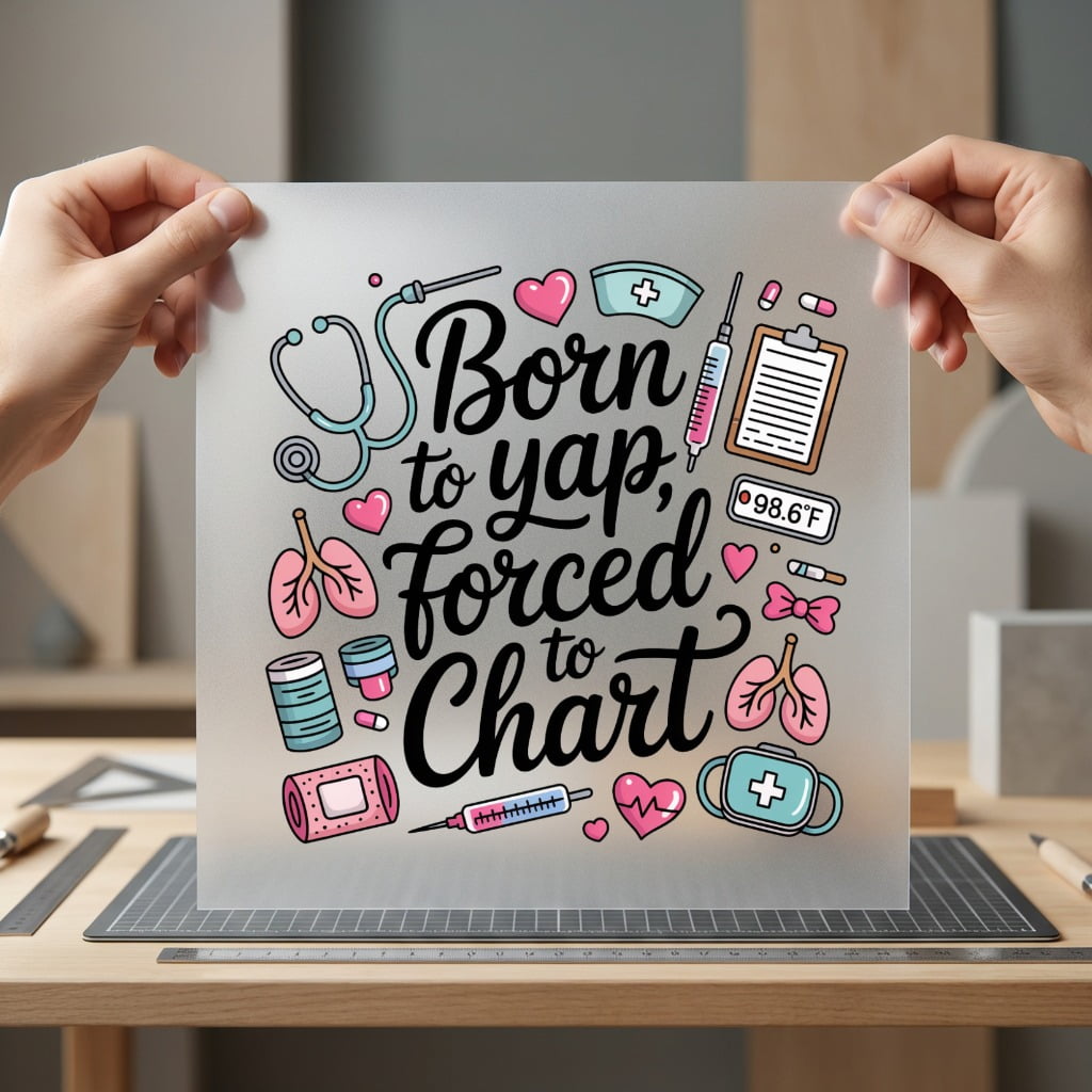 Born Yap Forced Chart Nurse Funny Ready to Press DTF Transfer for Dtf