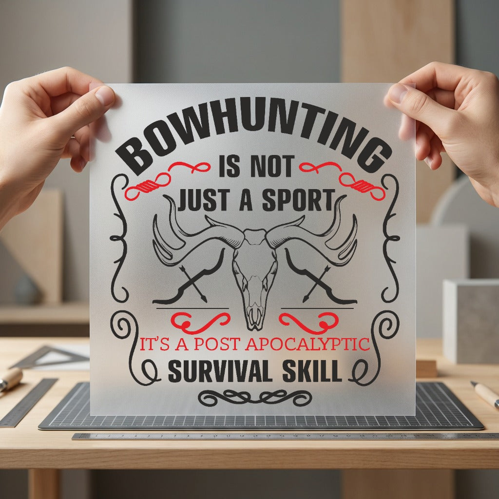 Bowhunting Deer Skull Hunter Vintage Retro Ready to Press DTF Transfer for Dtf