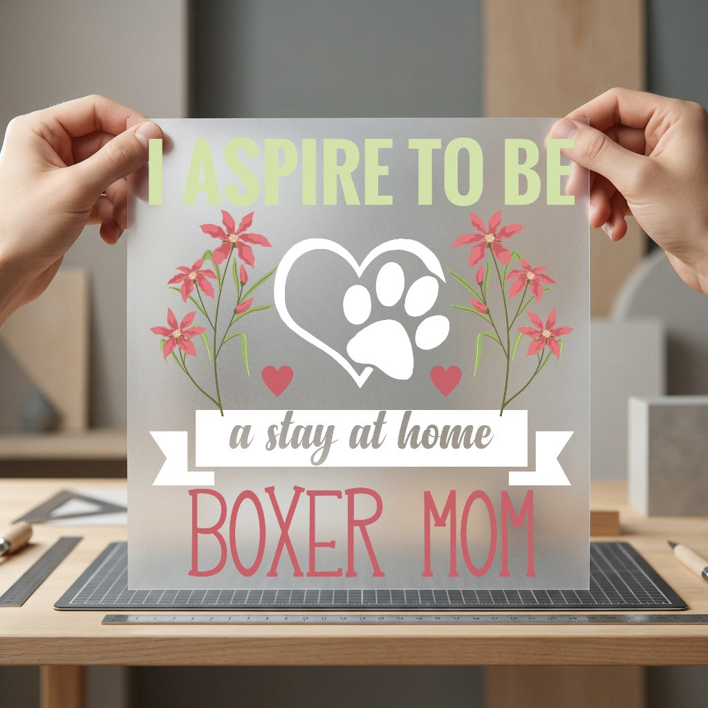 Boxer Mom Dog Lover Mom Dad Ready to Press DTF Transfer for Dtf