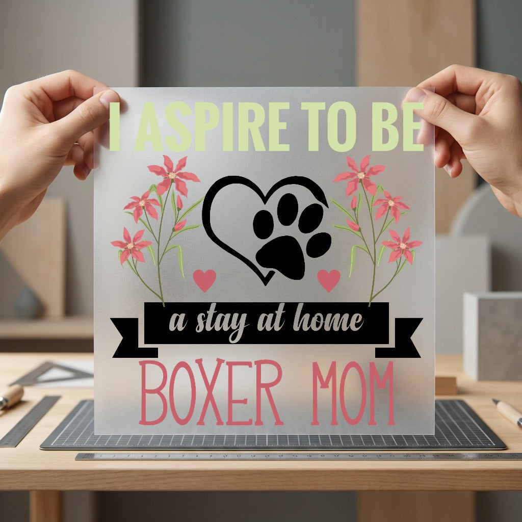 Boxer Mom Dog Lover Mom Dad Ready to Press DTF Transfer for Dtf