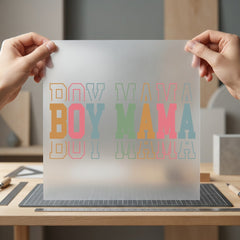 Boy Mama Retro Stacked Mom Funny Ready to Press DTF Transfer for Dtf