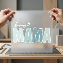 Boy Mama Script Block Mom Vintage Ready to Press DTF Transfer for Dtf