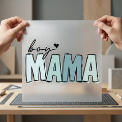 Boy Mama Script Block Mom Vintage Ready to Press DTF Transfer for Dtf