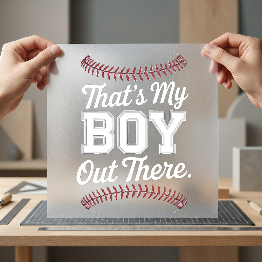 Boy Out There Baseball Mom Dad Ready to Press DTF Transfer for Dtf