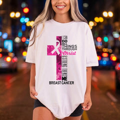 Breast Cancer Awareness Cross Christian Faith Ready to Press DTF Transfer for Dtf