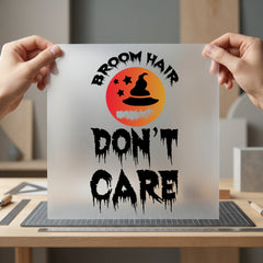 Broom Hair Don Care Halloween Vintage Ready to Press DTF Transfer for Dtf