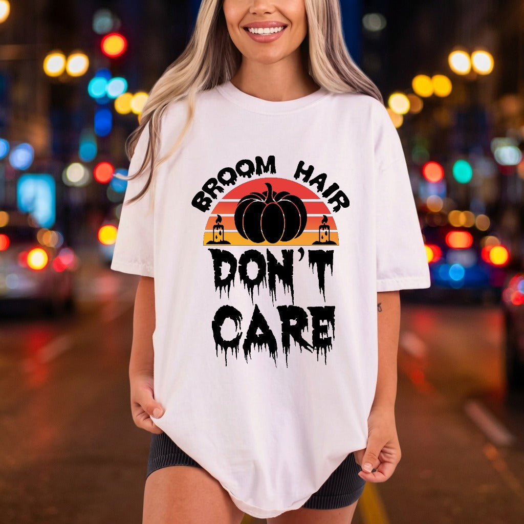 Broom Hair Don Care Halloween Vintage Ready to Press DTF Transfer for Dtf