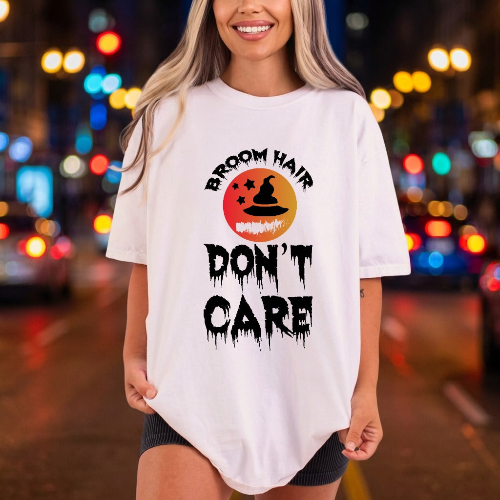 Broom Hair Don Care Halloween Vintage Ready to Press DTF Transfer for Dtf