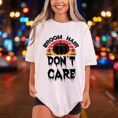 Broom Hair Don Care Halloween Vintage Ready to Press DTF Transfer for Dtf