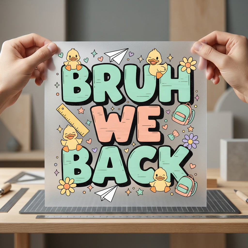 Bruh Back Retro School Funny Retro Ready to Press DTF Transfer for Dtf