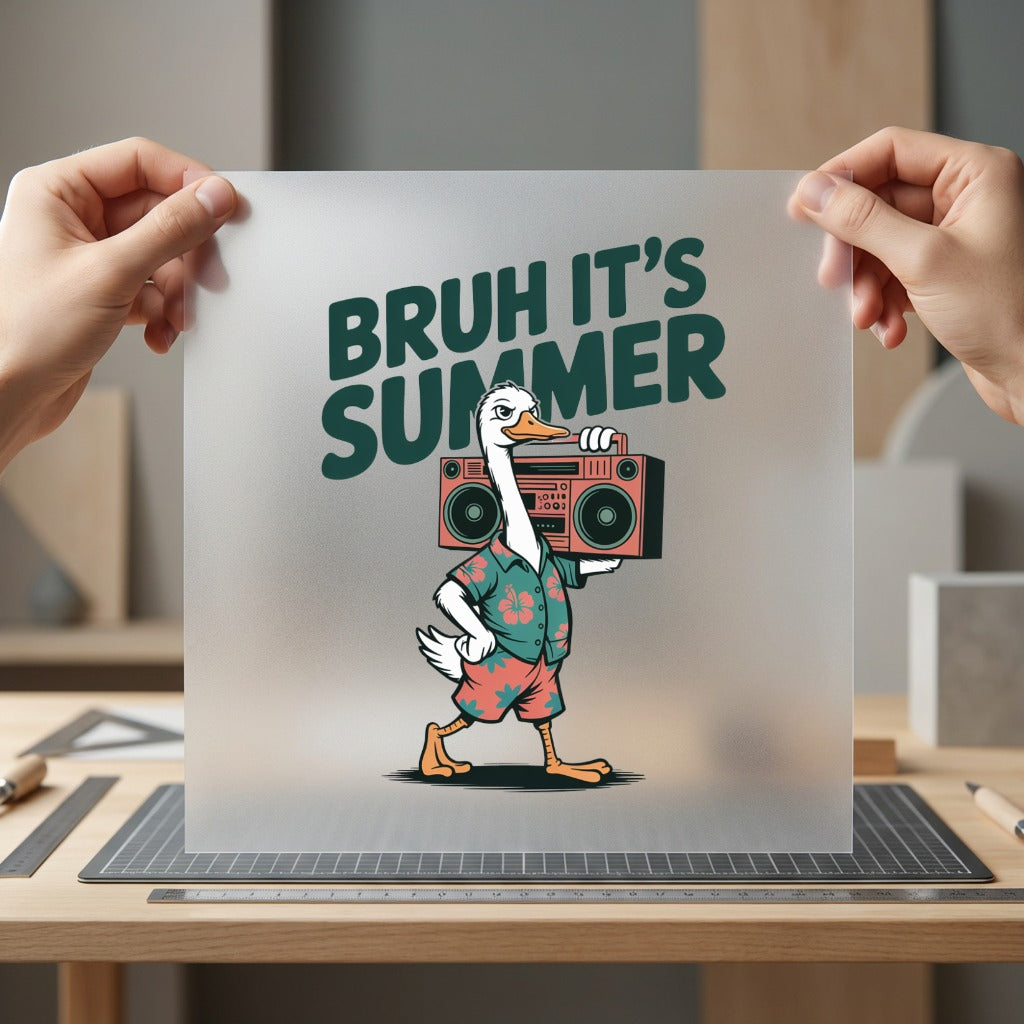 Bruh Summer Duck Retro Summer Funny Ready to Press DTF Transfer for Dtf