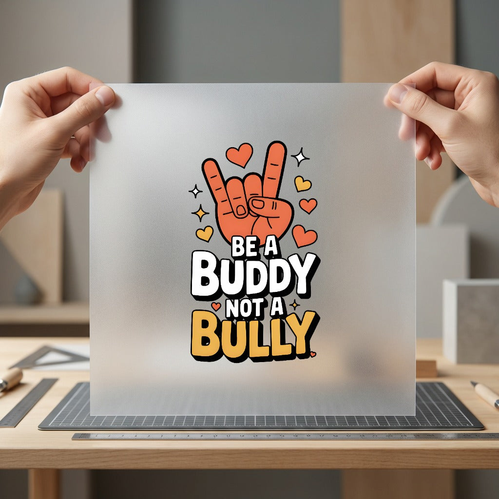 Buddy Not Bully Anti-bullying Teacher Ready to Press DTF Transfer for Dtf