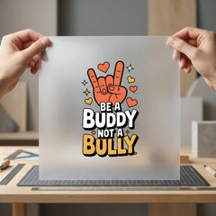 Buddy Not Bully Anti-bullying Teacher Ready to Press DTF Transfer for Dtf