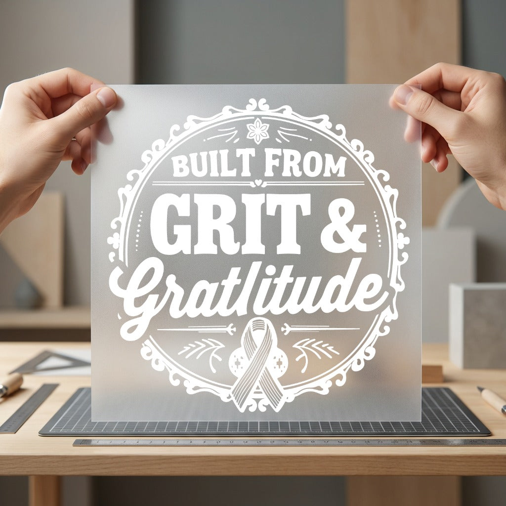 Built From Grit Gratitude Vintage Retro Ready to Press DTF Transfer for Dtf