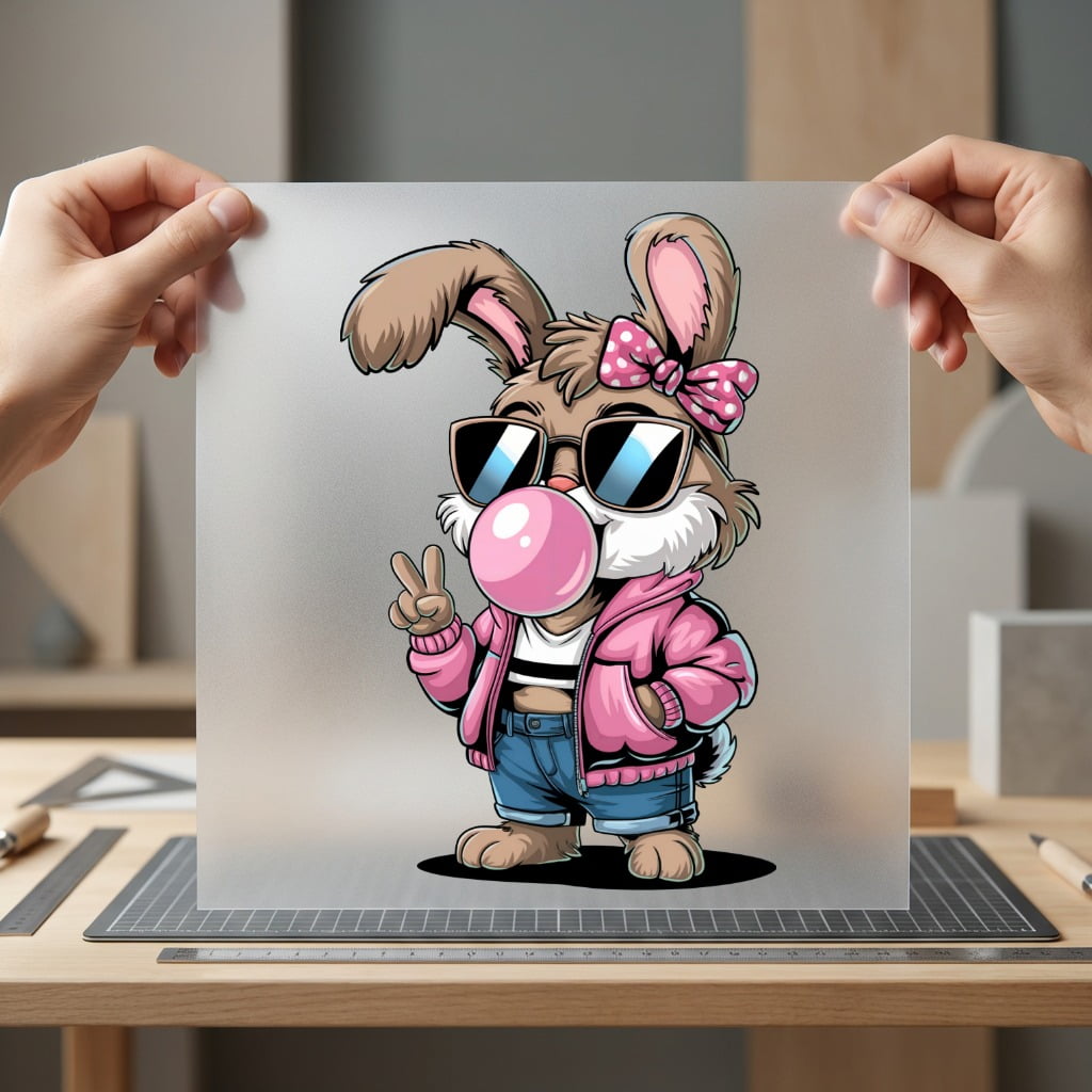 Bunny Bubble Gum Retro Funny Retro Ready to Press DTF Transfer for Dtf