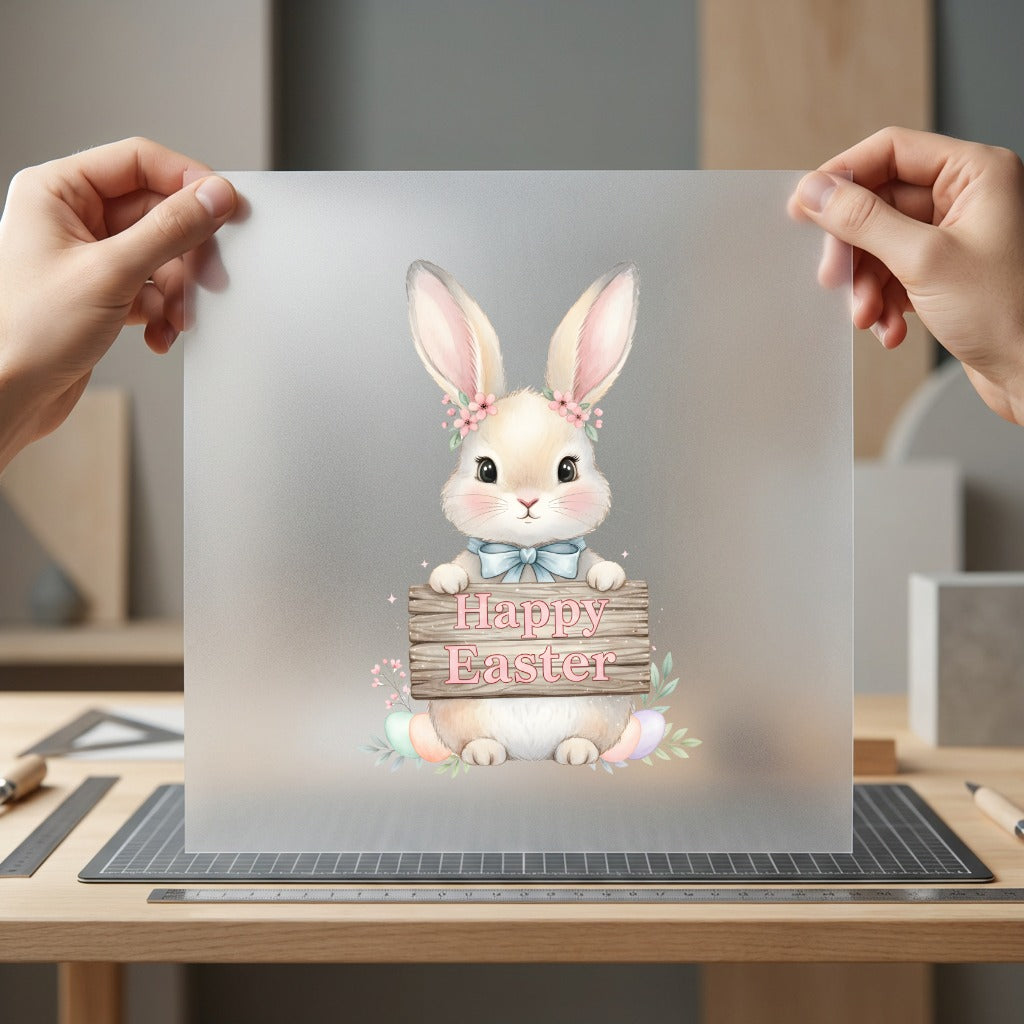 Bunny Happy Easter Kawaii Easter Aesthetic Ready to Press DTF Transfer for Dtf
