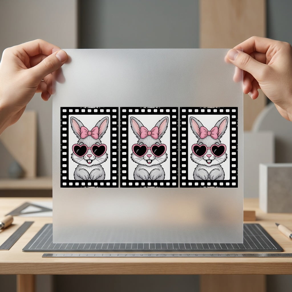 Bunny Heart Glasses Diy Easter Ready to Press DTF Transfer for Dtf