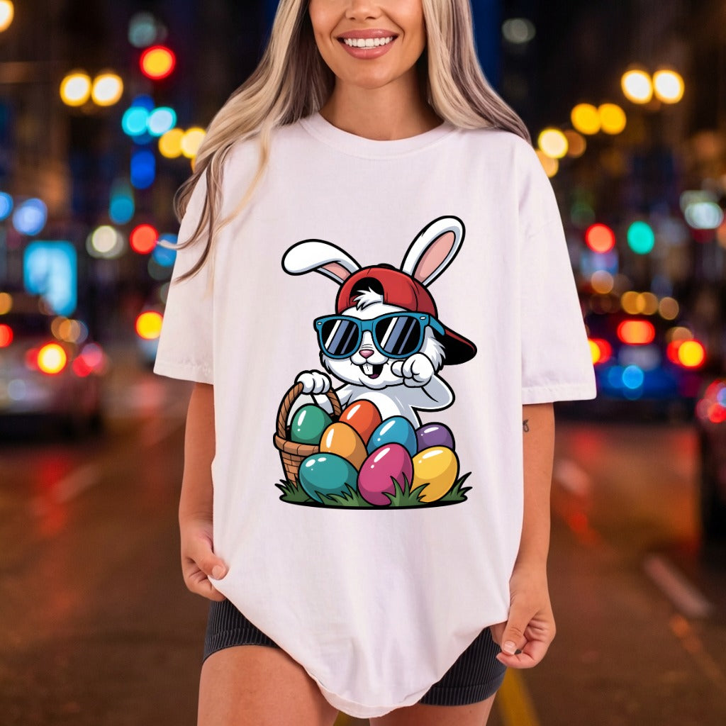 Bunny Sunglasses Easter Eggs Easter Ready to Press DTF Transfer for Dtf
