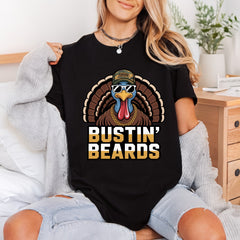 Bustin Beards Turkey Humorous Thanksgiving Funny Ready to Press DTF Transfer for Dtf