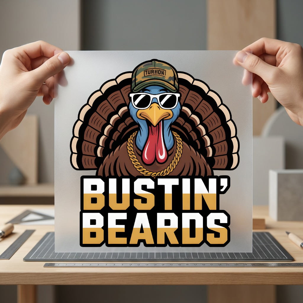 Bustin Beards Turkey Humorous Thanksgiving Funny Ready to Press DTF Transfer for Dtf