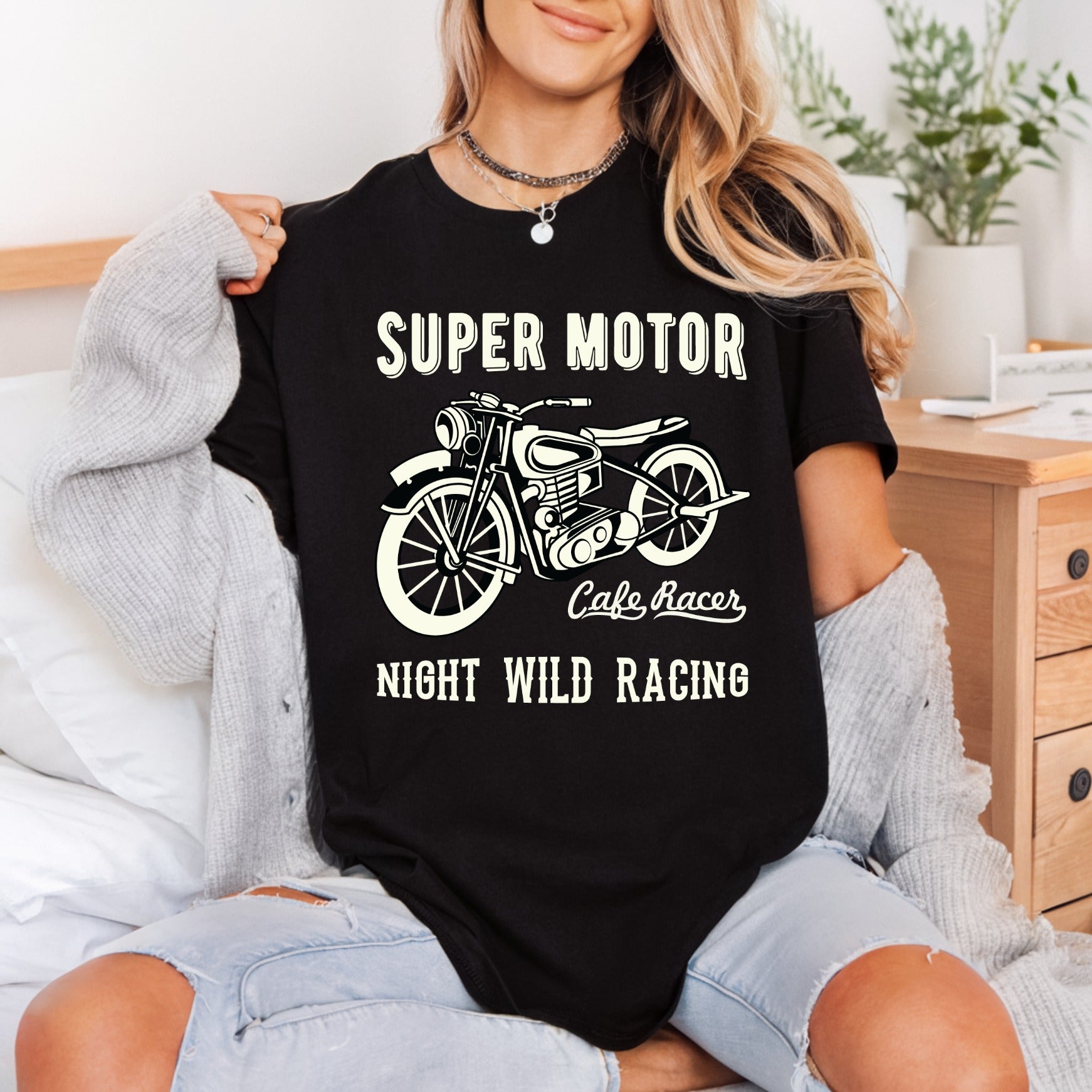 Cafe Racer Motorcycle Retro Vintage Retro Ready to Press DTF Transfer for Dtf