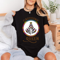 Caffeine Queen Latte Art Funny Sarcastic Ready to Press DTF Transfer for Dtf