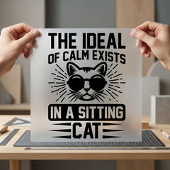 Calm Cat Quote Retro Mom Dad Ready to Press DTF Transfer for Dtf
