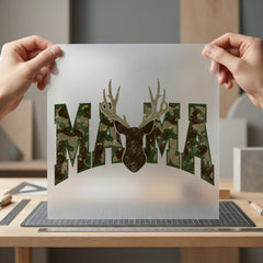 Camo Deer Mama Rustic Mom Rustic Ready to Press DTF Transfer for Dtf