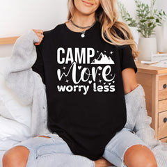 Camp More Worry Less Aesthetic Camping Ready to Press DTF Transfer for Dtf