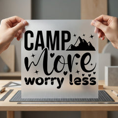 Camp More Worry Less Aesthetic Camping Ready to Press DTF Transfer for Dtf