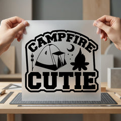 Campfire Cutie Retro Camping Vintage Retro Ready to Press DTF Transfer for Dtf