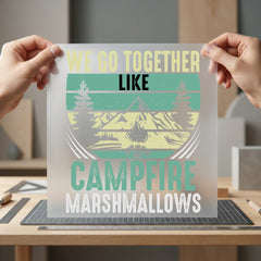 Campfire Marshmallows Retro Camping Vintage Retro Ready to Press DTF Transfer for Dtf