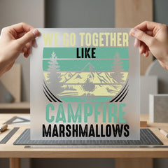 Campfire Marshmallows Retro Camping Vintage Retro Ready to Press DTF Transfer for Dtf